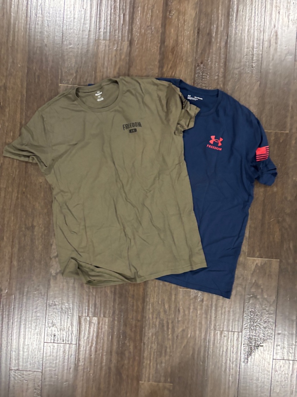 Under Armour Men's Navy and Olive Freedom Short Sleeve Tees